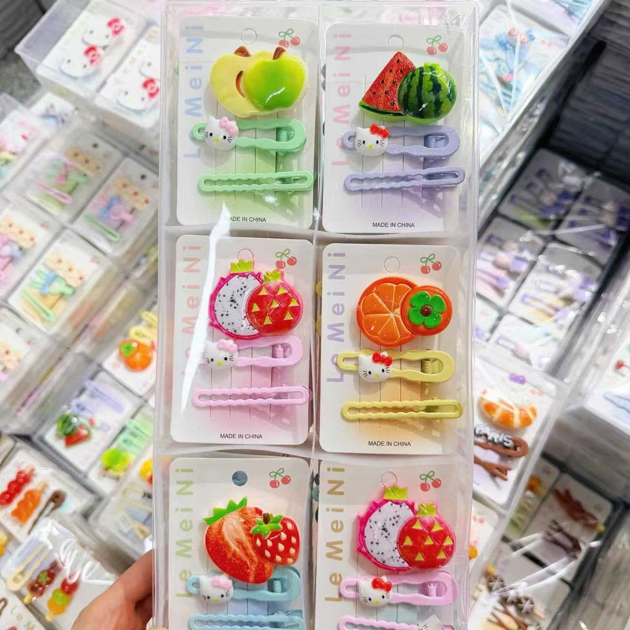 New Burger, French Fries, Fruit Hair Clip, Girl's Candy Color, Sweet Hairband Clip, Cute, Cute, Fun, Funny Hair Clip Wholesale