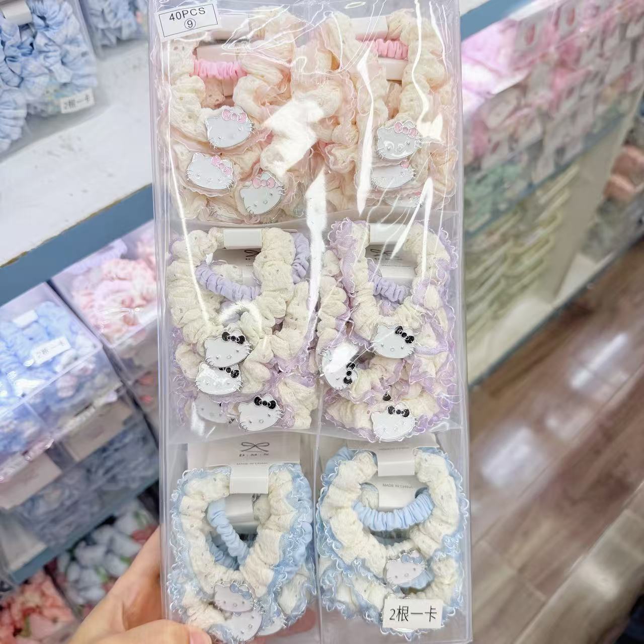 New colorful girl gauze small intestine loop cute chiffon edge hair loop high elasticity rubber band two pieces of commercial super hair accessory New colorful girl gauze small intestine loop cute chiffon edge hair loop high elasticity rubber band two pieces of commercial super hair accessory