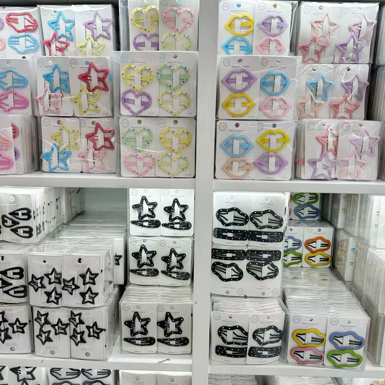 Colorful star hair clip, female side clip, children's dopamine student hair clip, pentagram hair clip, broken hair at the back of the head, BB clip