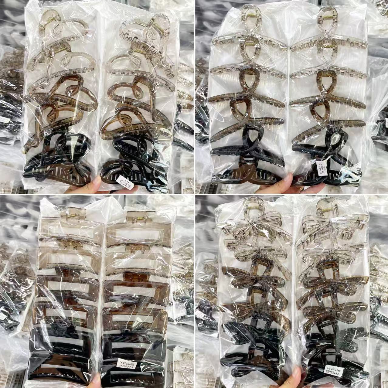 PC grab clip, square ribbon, shark clip at the back of the head, simple and elegant basic style, shower plate hair, large hair grab wholesale