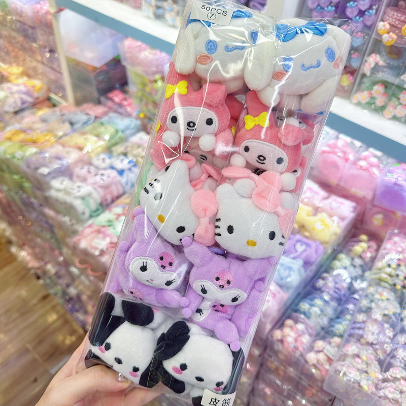 Plush doll hair clip, Sanrio duckbill clip, cute cartoon Kuromi hair clip, female side bangs, broken hair clip Plush doll hair clip, Sanrio duckbill clip, cute cartoon Kuromi hair clip, female side bangs, broken hair clip