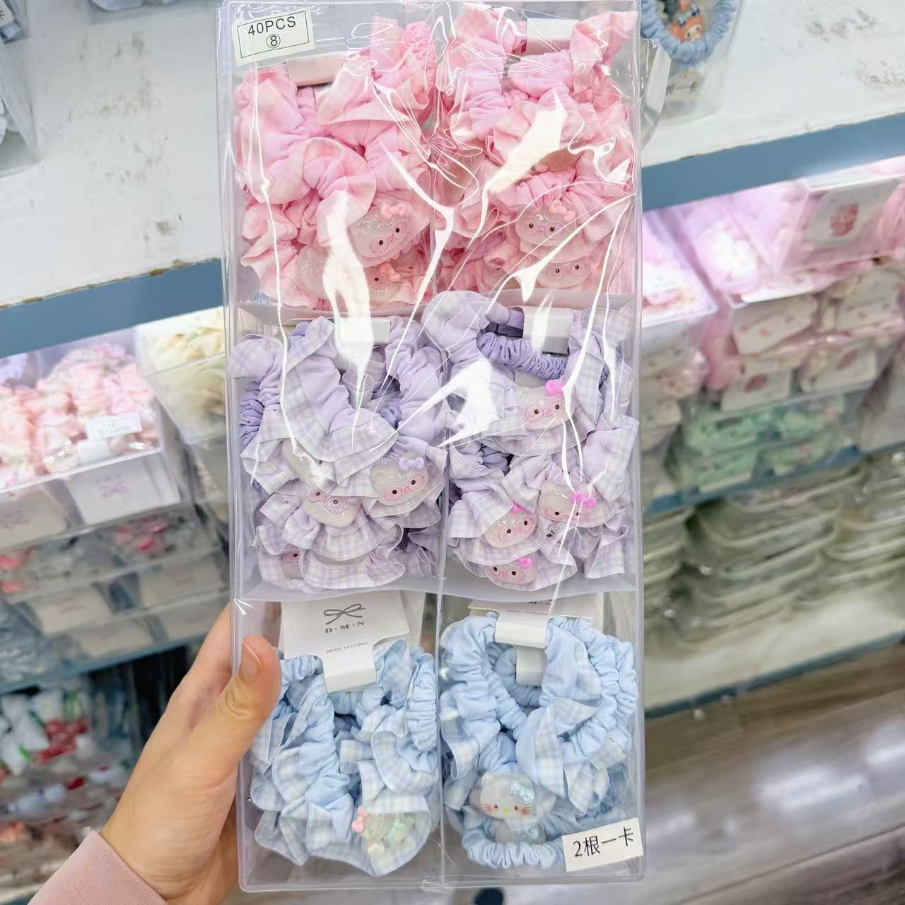 New colorful girl gauze small intestine loop cute chiffon edge hair loop high elasticity rubber band two pieces of commercial super hair accessory New colorful girl gauze small intestine loop cute chiffon edge hair loop high elasticity rubber band two pieces of commercial super hair accessory