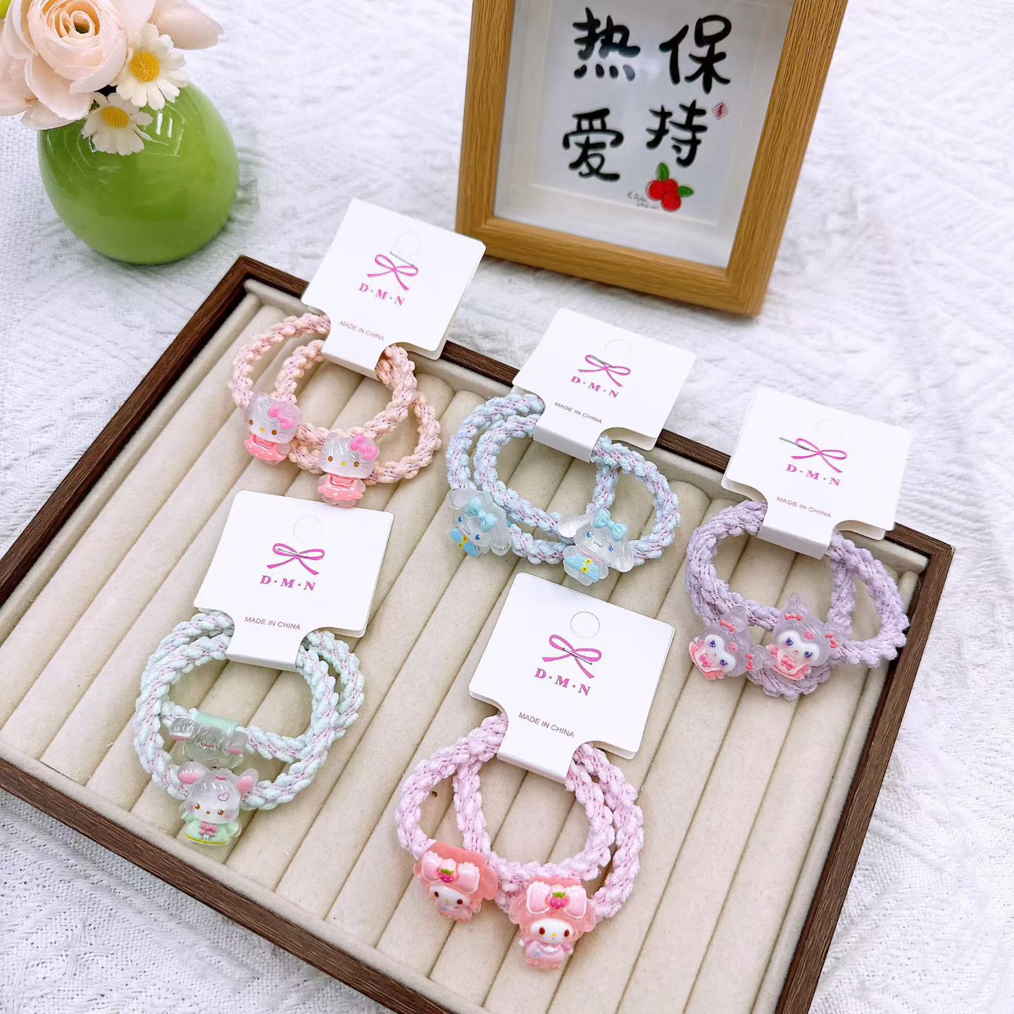 New colorful girl gauze small intestine loop cute chiffon edge hair loop high elasticity rubber band two pieces of commercial super hair accessory New colorful girl gauze small intestine loop cute chiffon edge hair loop high elasticity rubber band two pieces of commercial super hair accessory