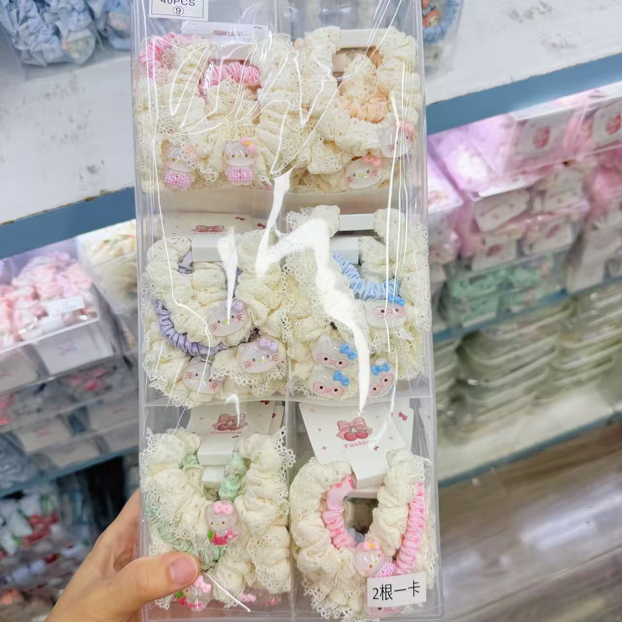 New colorful girl gauze small intestine loop cute chiffon edge hair loop high elasticity rubber band two pieces of commercial super hair accessory New colorful girl gauze small intestine loop cute chiffon edge hair loop high elasticity rubber band two pieces of commercial super hair accessory