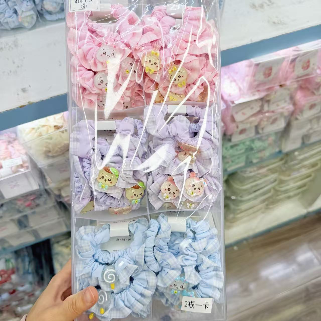 New colorful girl gauze small intestine loop cute chiffon edge hair loop high elasticity rubber band two pieces of commercial super hair accessory New colorful girl gauze small intestine loop cute chiffon edge hair loop high elasticity rubber band two pieces of commercial super hair accessory