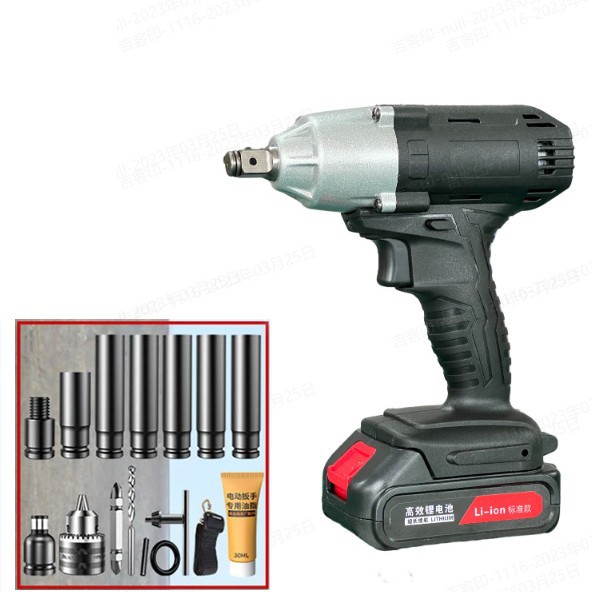 Lithium ion rechargeable electric torque wrench for household use, multifunctional starting screw nut socket tool wrench, crazy cannon