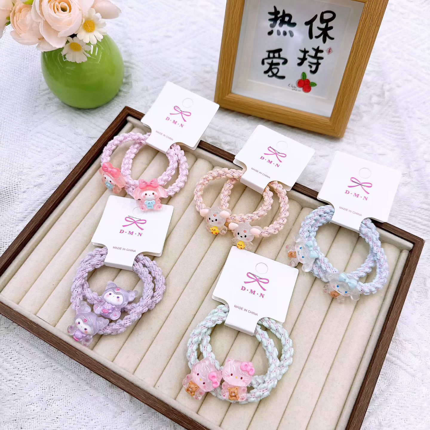 New colorful girl gauze small intestine loop cute chiffon edge hair loop high elasticity rubber band two pieces of commercial super hair accessory New colorful girl gauze small intestine loop cute chiffon edge hair loop high elasticity rubber band two pieces of commercial super hair accessory