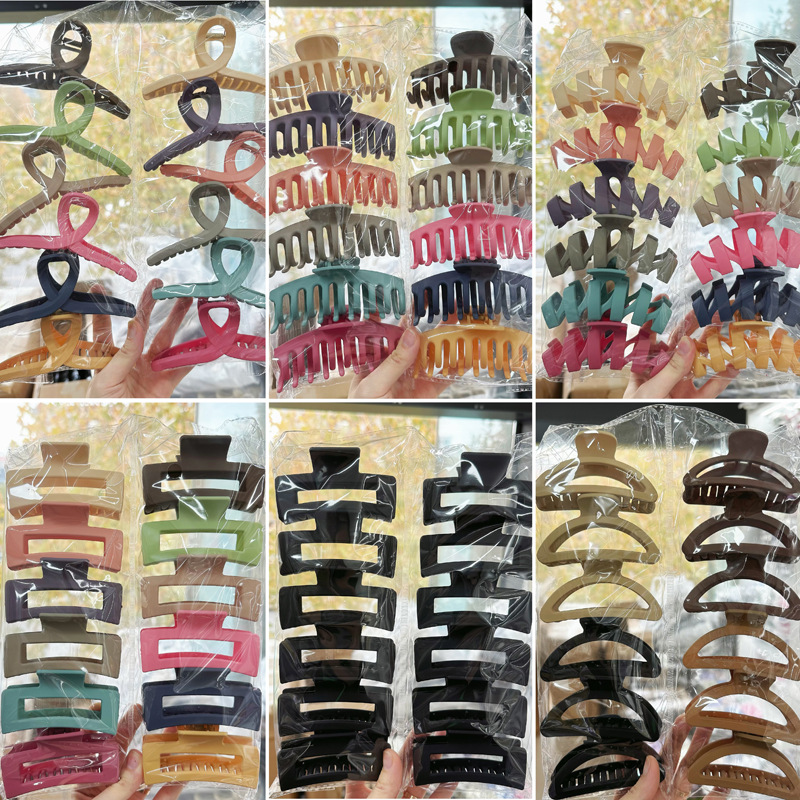 Amazon Cross border Rubber Paint Extra Large Grip Clip, Back of Head Shark Clip, High Hair Volume Hair Clip, Two Yuan Hair Accessories Wholesale