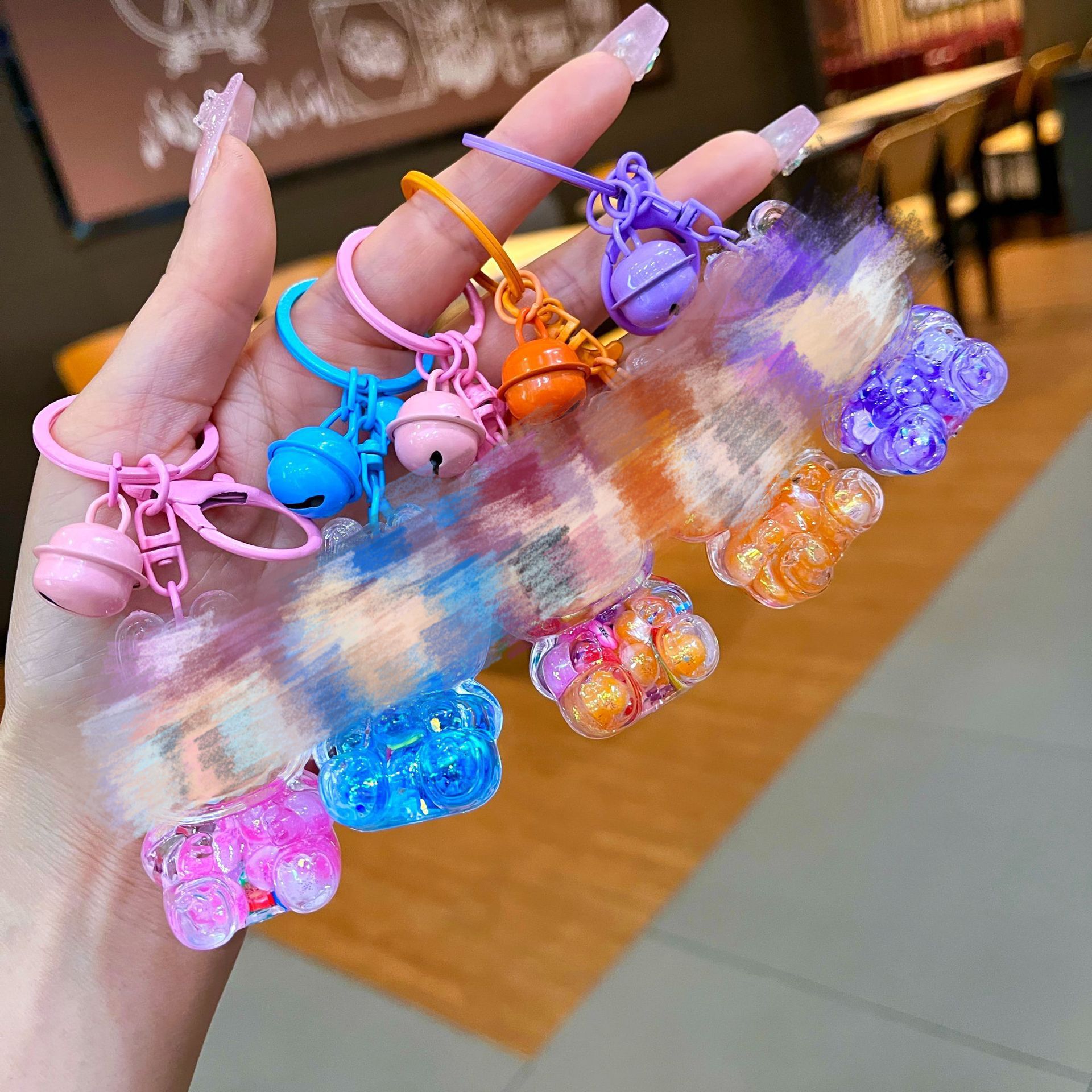 Creative Explosive Colorful Beads, Small Cloth, Creative Keychain, Oil Doll, Backpack, Flowing Sand Bottle, Small Pendant, Gift Ornament