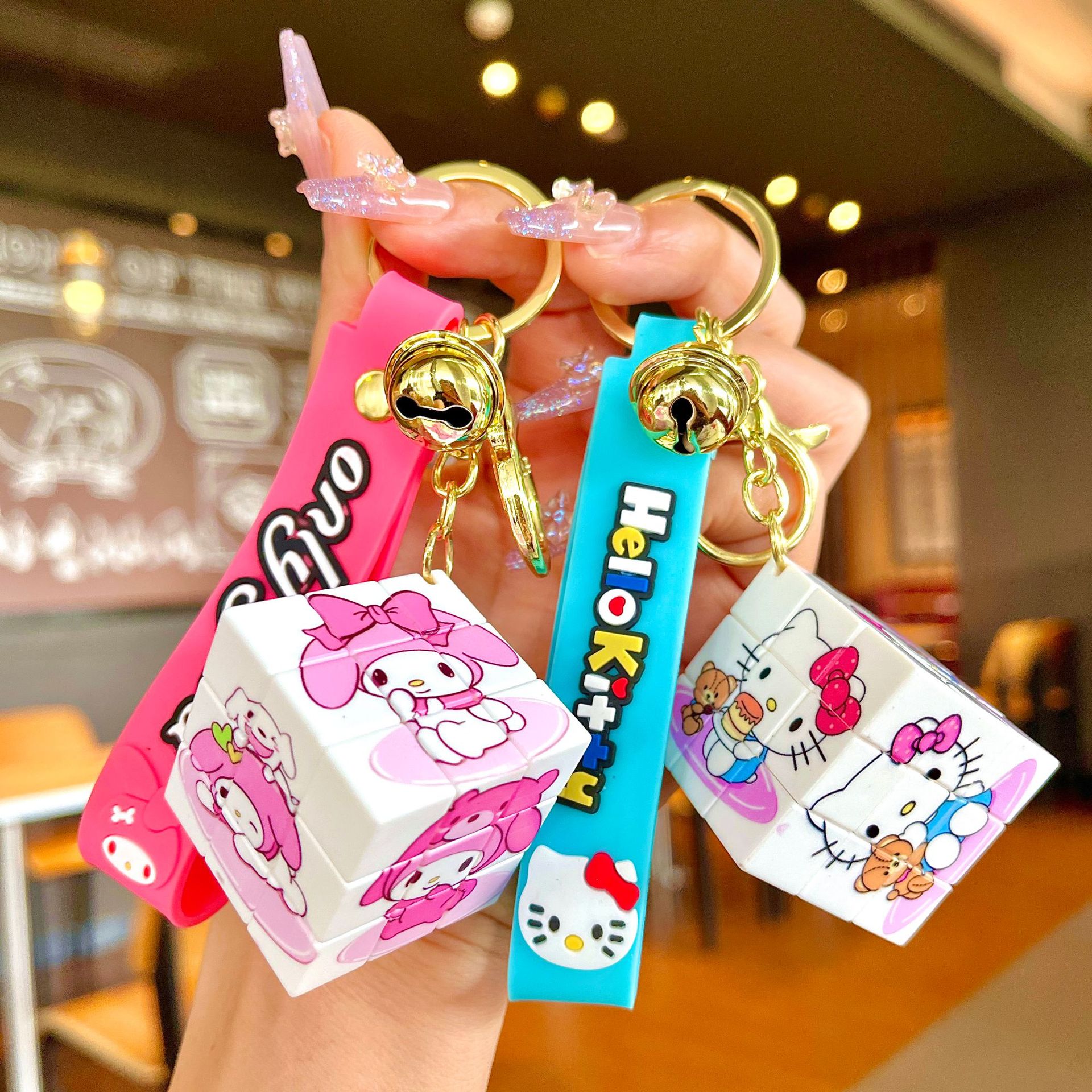 Sanrio Kuromi Magic Cube Pendant Keychain Wholesale Mini Small Magic Cube Toy Pendant Backpack Hanging Accessories Wholesale
