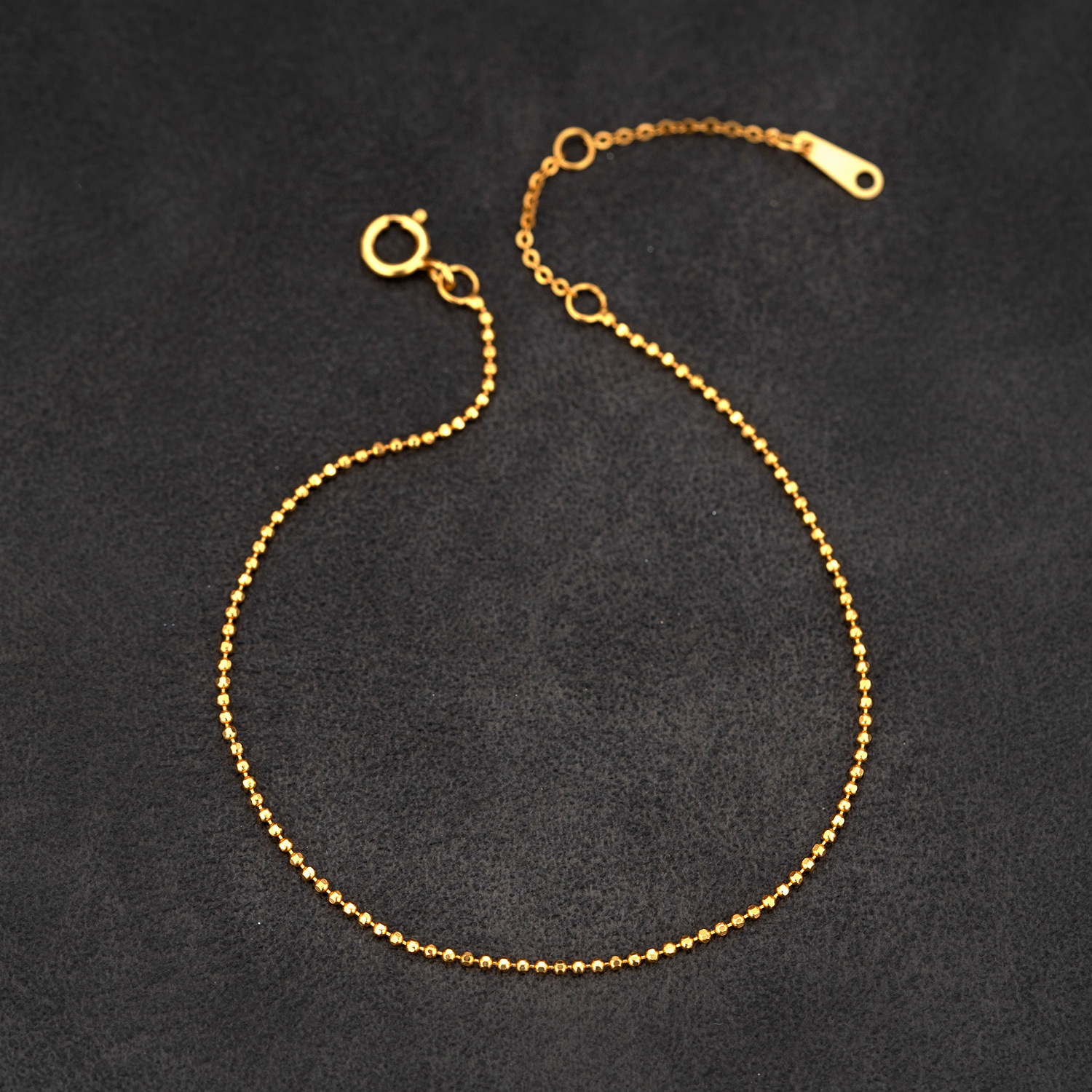 S925 pure silver ultra-fine gold bean round bead bracelet for women's niche, simple and fashionable, cool and versatile temperament, handmade jewelry