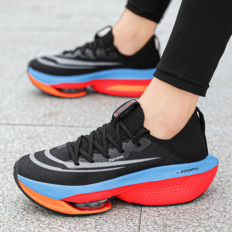 Cross border Breaking Two Kipchoge Same Air Cushion Running Shoes Shock Absorbent Rebound Racing Marathon Couple Sports Shoes Men