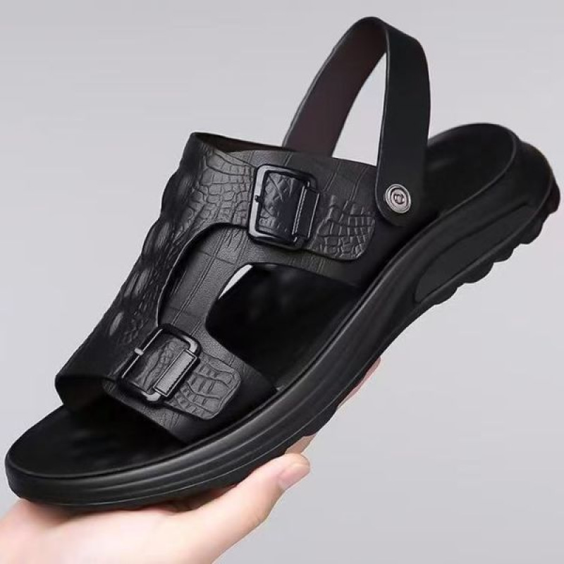 Men's Sandals Driving Slippers Casual Handsome Soft Bottom Anti slip Wear resistant Outdoor Breathable Beach Shoes Men's Sandals