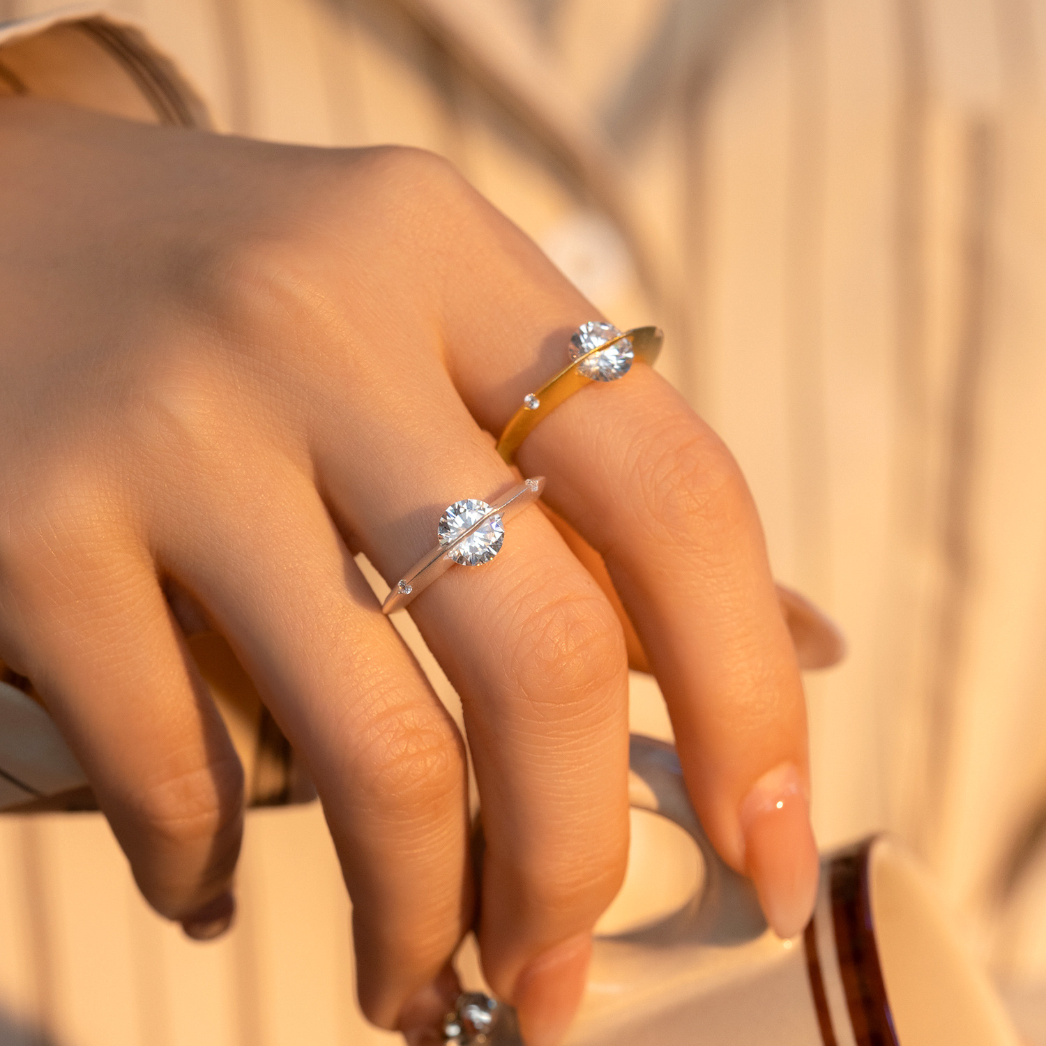 S925 pure silver frosted universe star rotatable ring, planet explosion flash, niche design, light luxury high-end ring
