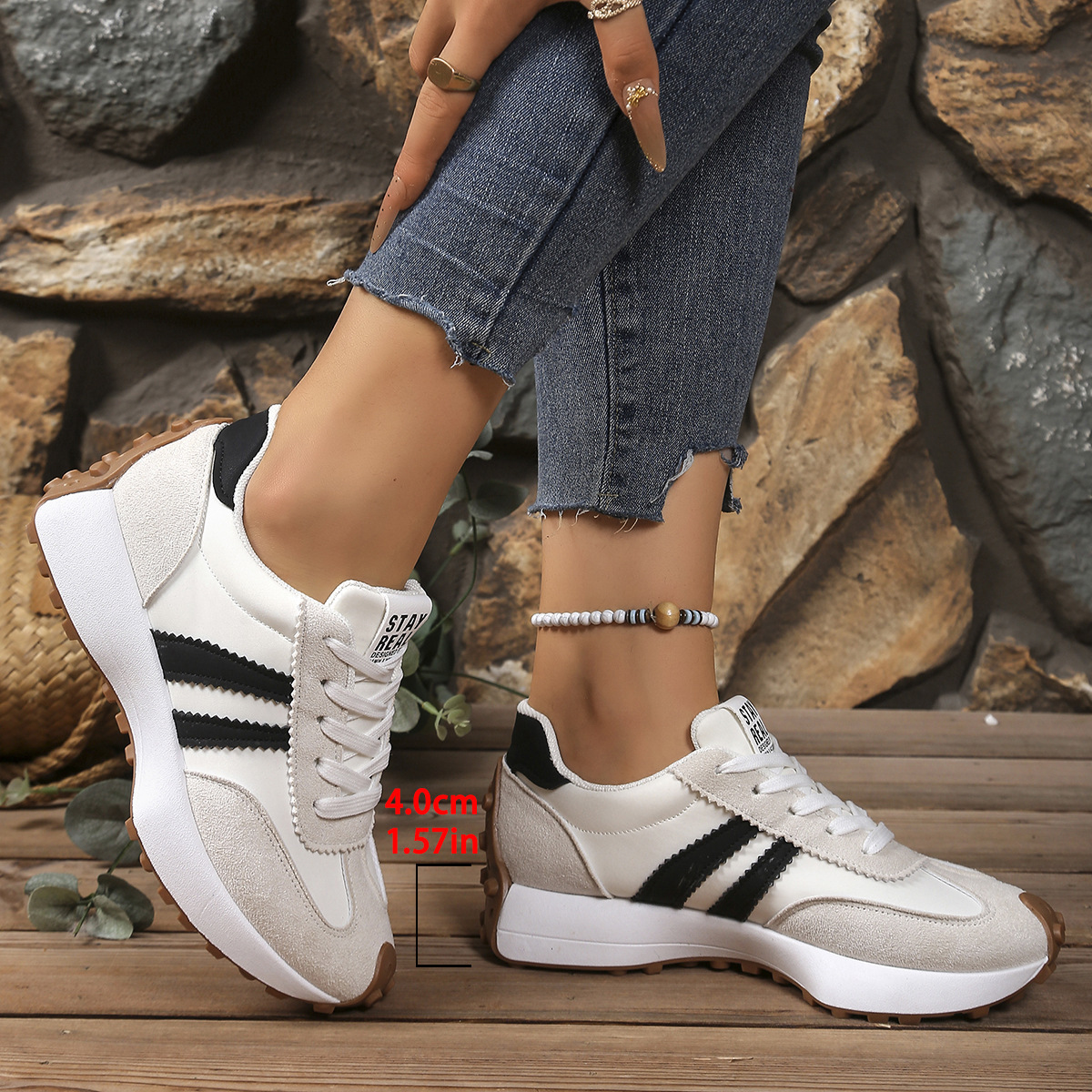 Little waist dad's shoes for women in spring and summer 2025 new items, internet famous thick soled student casual shoes, breathable sports Forrest Gump shoes for women