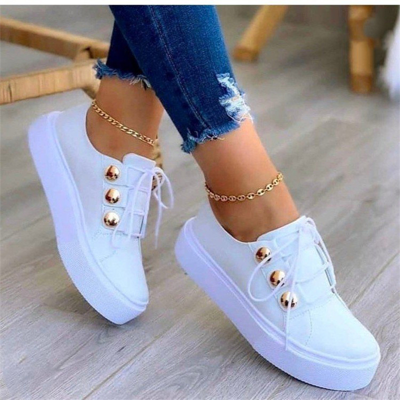 Large casual single shoes for women in Europe and America, new round toe thick soled casual adhesive shoes, foreign trade single shoes, wish Amazon