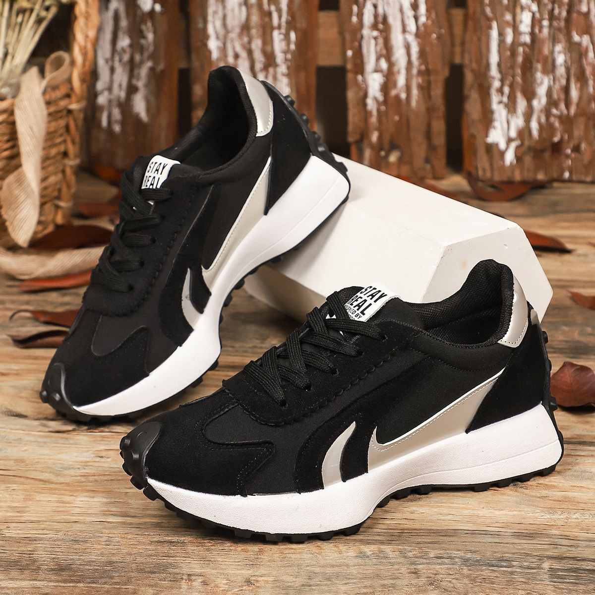Little waist women's shoes 2025 spring new single lining thick sole casual dad shoes student leather face Forrest Gump shoes sports shoes women