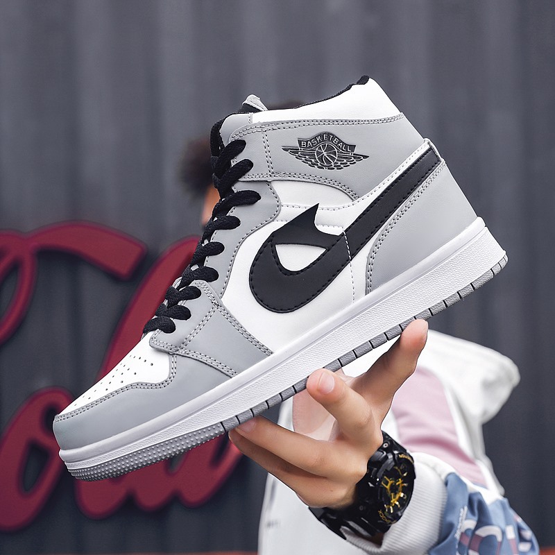 AJ men's high top basketball shoes couple Air Force No.1 men's and women's sports board shoes spring and autumn student casual white shoes trend