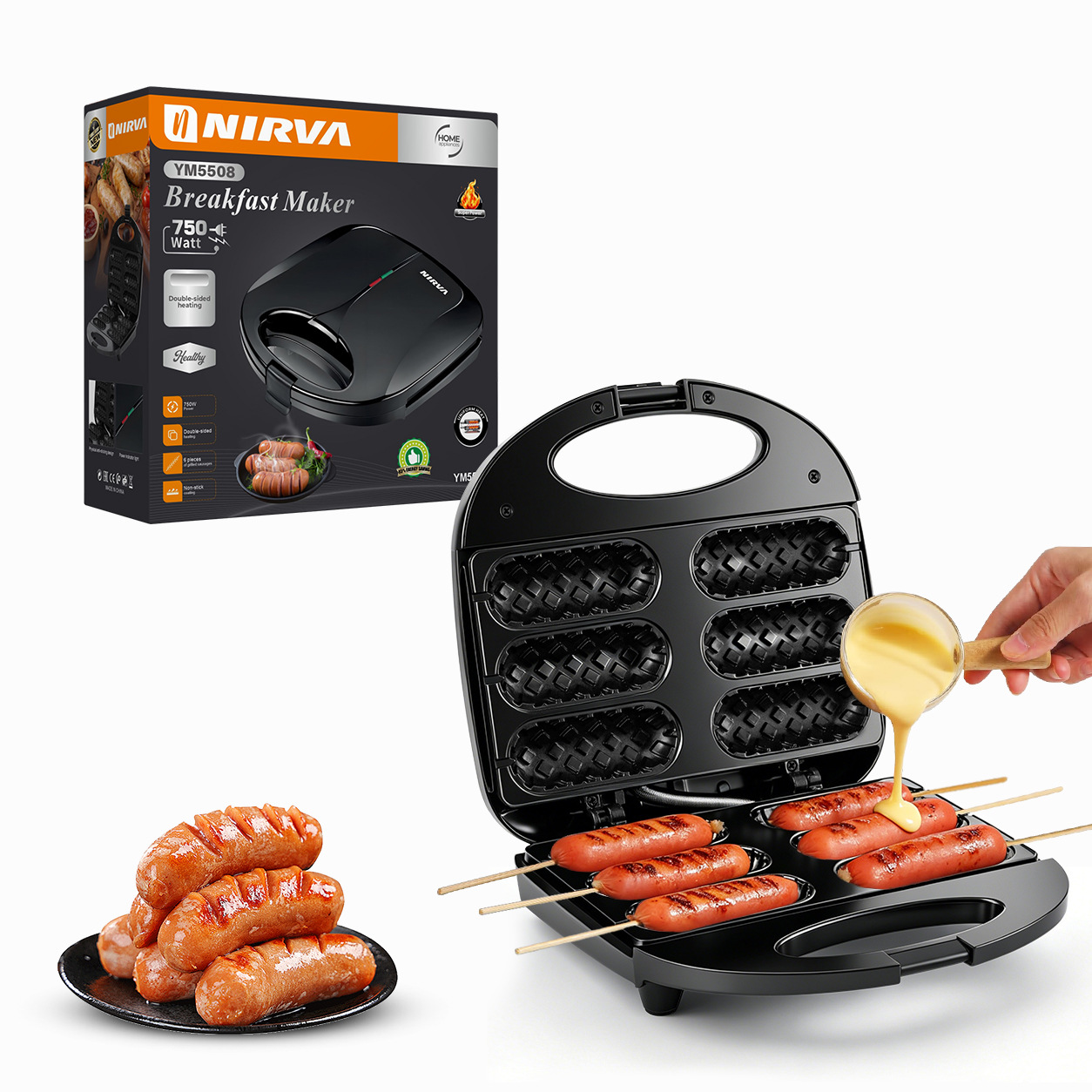 Cross border European household sandwich machine, waffle maker, toaster, spit driver, steak multifunctional with white qualification Cross border European household sandwich machine, waffle maker, toaster, spit driver, steak multifunctional with white qualification