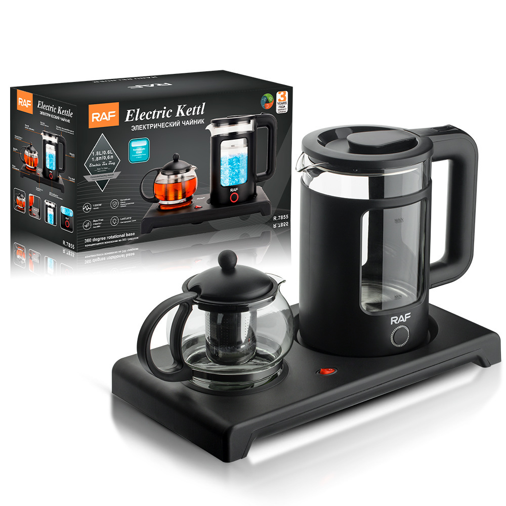 European tea art set electric kettle 1.8L+0.6L insulated electric kettle tea art set plate