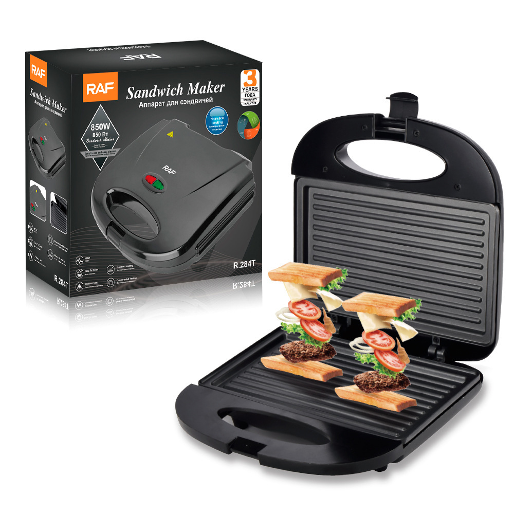 Cross border European household double-sided heating sandwich machine, multifunctional toaster, waffle breakfast machine