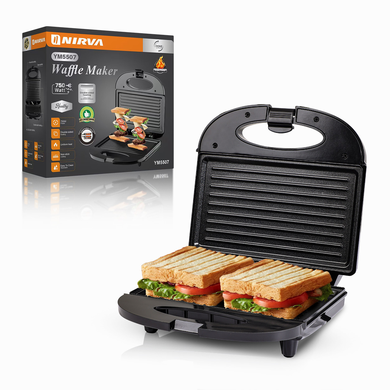 Cross border European household sandwich machine, waffle maker, toaster, spit driver, steak multifunctional with white qualification Cross border European household sandwich machine, waffle maker, toaster, spit driver, steak multifunctional with white qualification