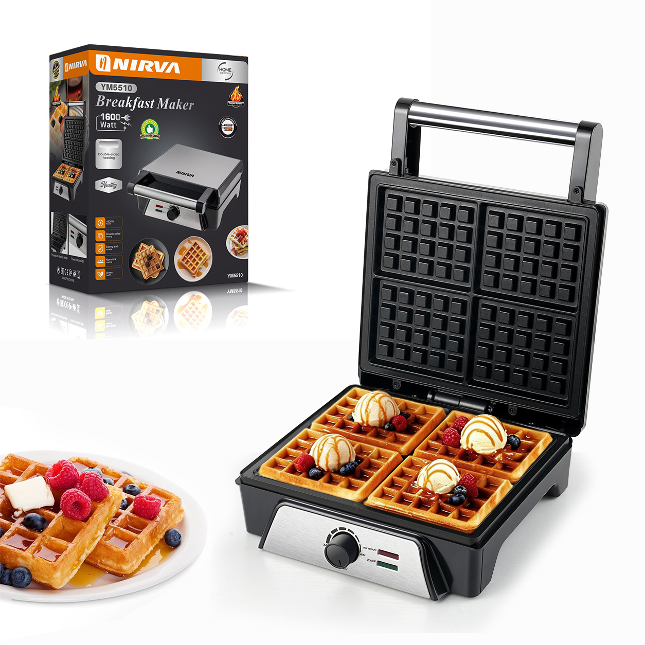 Cross border European household sandwich machine, waffle maker, toaster, spit driver, steak multifunctional with white qualification Cross border European household sandwich machine, waffle maker, toaster, spit driver, steak multifunctional with white qualification