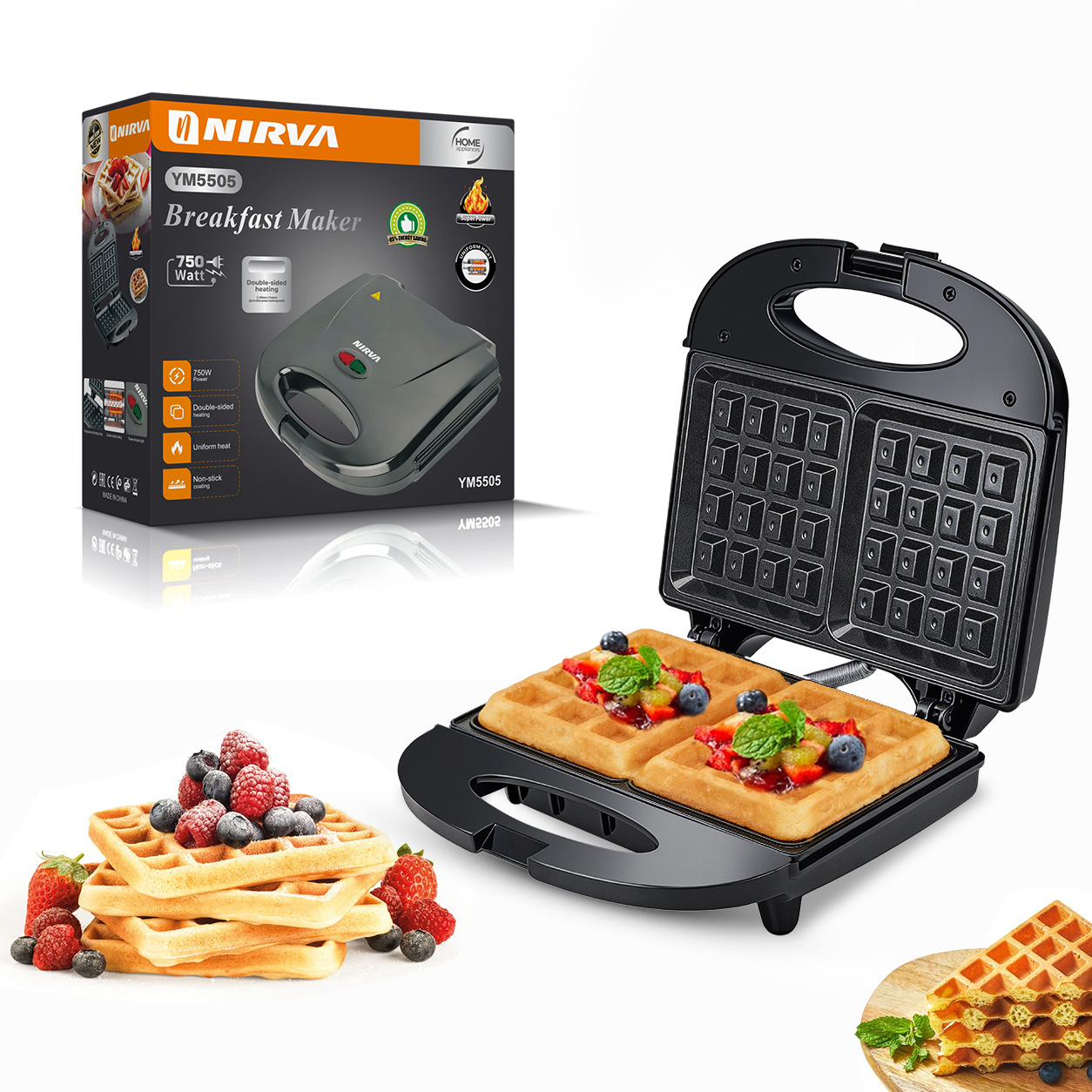 Cross border European household sandwich machine, waffle maker, toaster, spit driver, steak multifunctional with white qualification Cross border European household sandwich machine, waffle maker, toaster, spit driver, steak multifunctional with white qualification