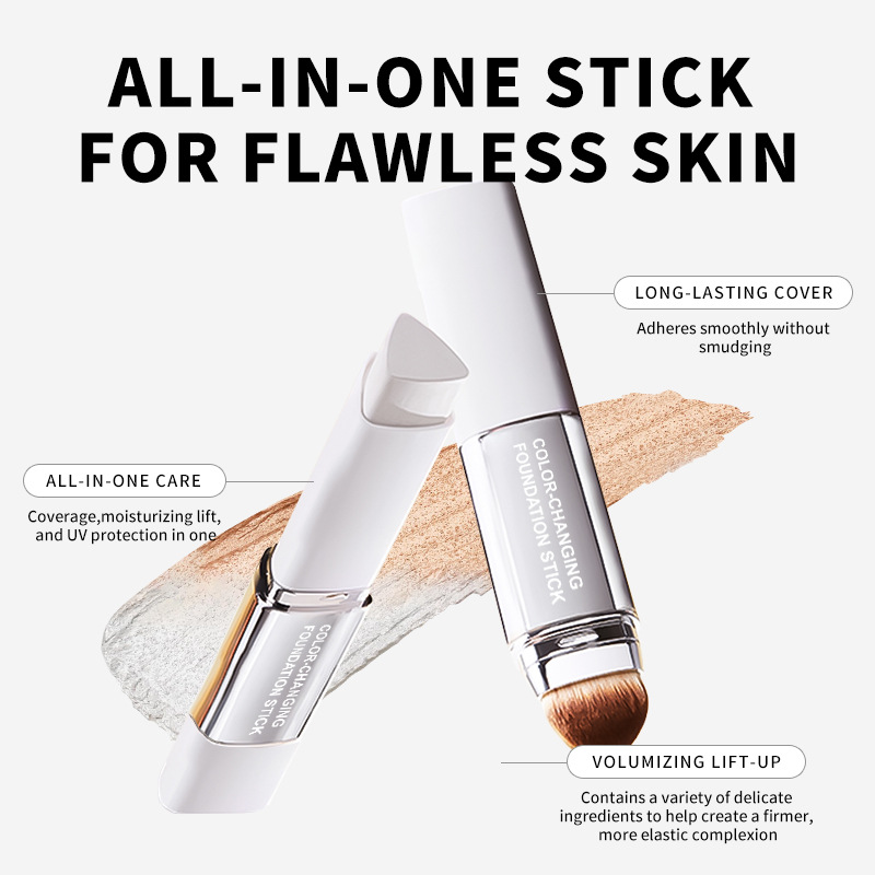 Cross border special color changing foundation make-up stick English packaging