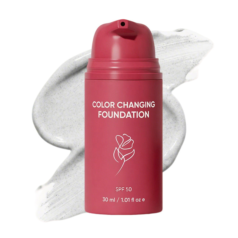 Cross border special red can color changing liquid foundation color changing foundation English packaging spot