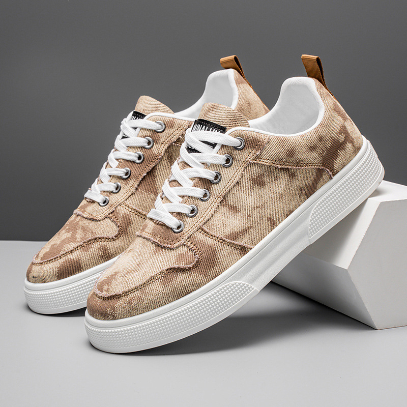 Men's shoes summer 2026 new shoes casual low top canvas board shoes men's height increasing niche versatile denim cloth shoes