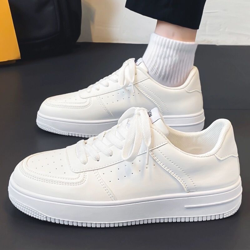 2026 Spring Men's Shoes Breathable Shoes for Male Students Trendy Versatile White Shoes Thick soled Sports and Leisure Board Shoes Trendy Shoes