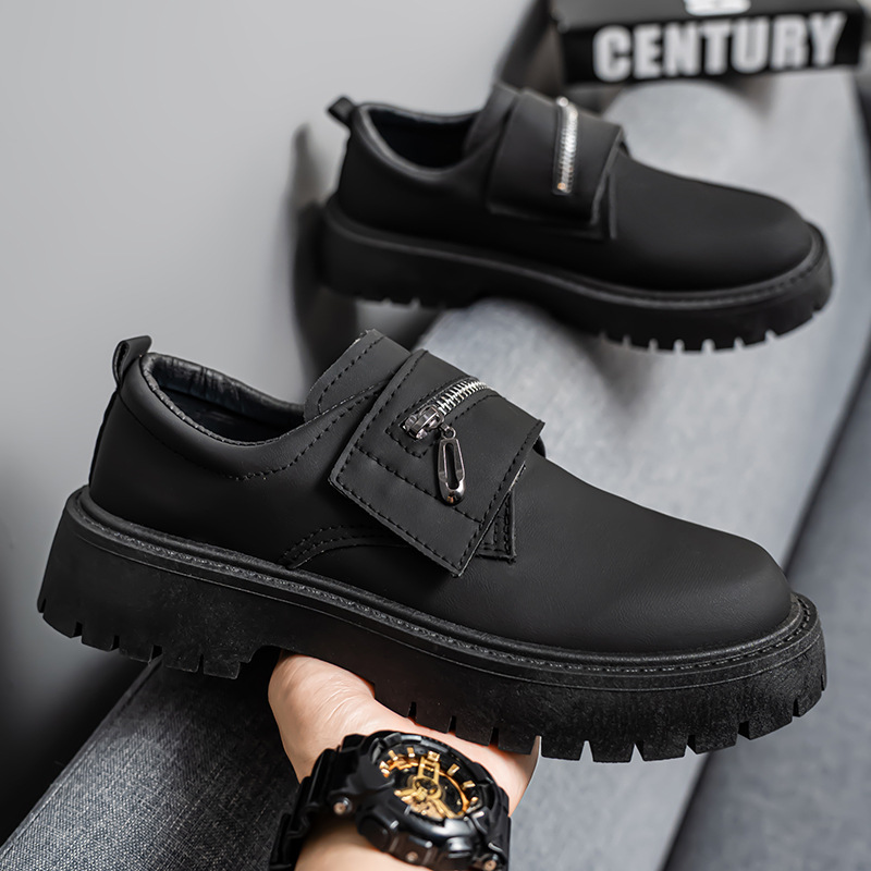 2026 Summer New Trendy Versatile Men's Casual Leather Shoes Youth British Versatile Fashion Trendy Men's Shoes Board Shoes
