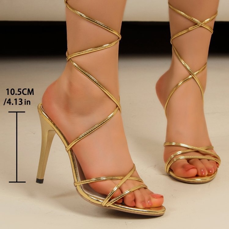 2025 Summer New European and American Large Round Head Strap Women's High Heel Sandals Foreign Trade Original Order Manufacturer Direct Sales Wholesale