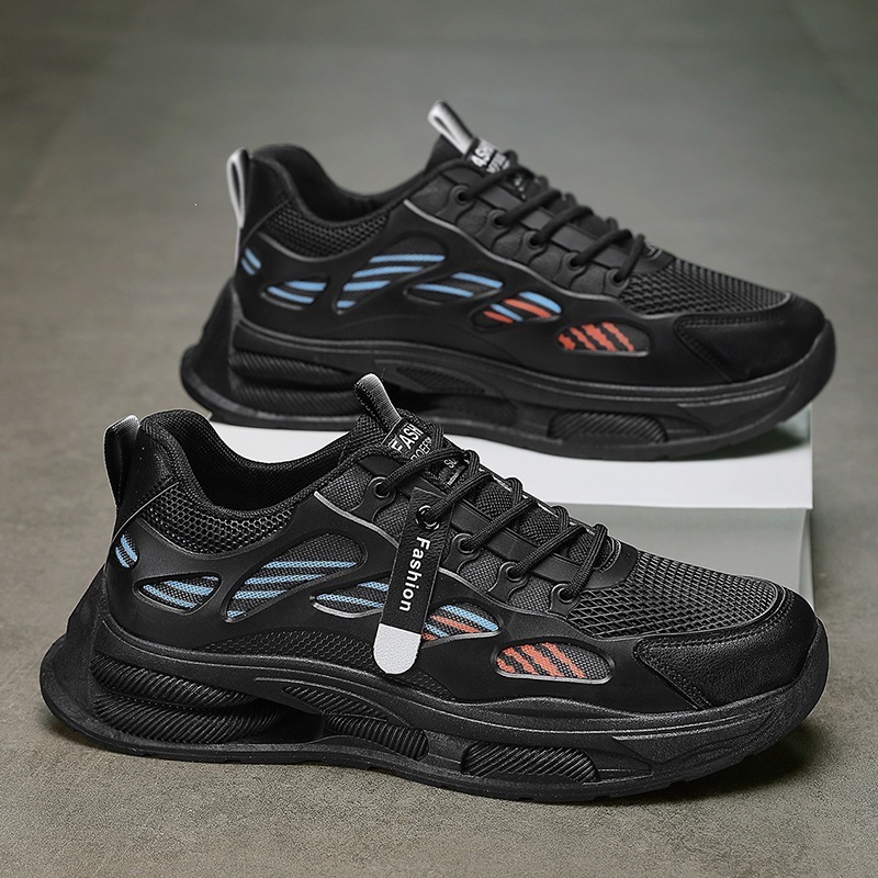 2026 Summer New Men's Shoes Mesh Breathable Thick Bottom Youth Leisure Running Sports Dad Trendy Shoes Versatile Shoes
