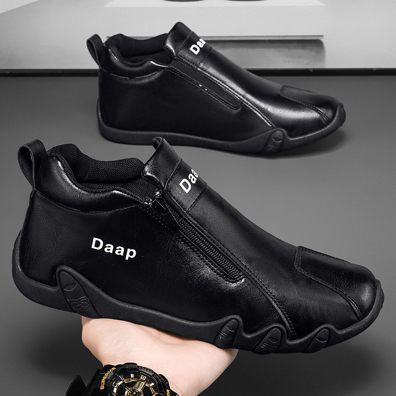 Men's shoes 2026 spring new high top casual shoes, men's work workwear shoes, trendy and versatile outdoor hiking shoes