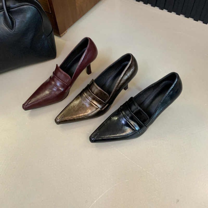 2026 Spring New British Style Pointed Mary Jane Shoes Women's Thin Heels Shallow Mouth Single Shoes Commuter Versatile Temperament High Heels