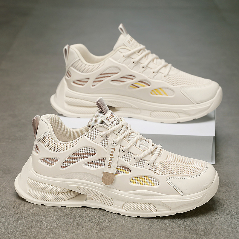 2026 Summer New Men's Shoes Mesh Breathable Thick Bottom Youth Leisure Running Sports Dad Trendy Shoes Versatile Shoes