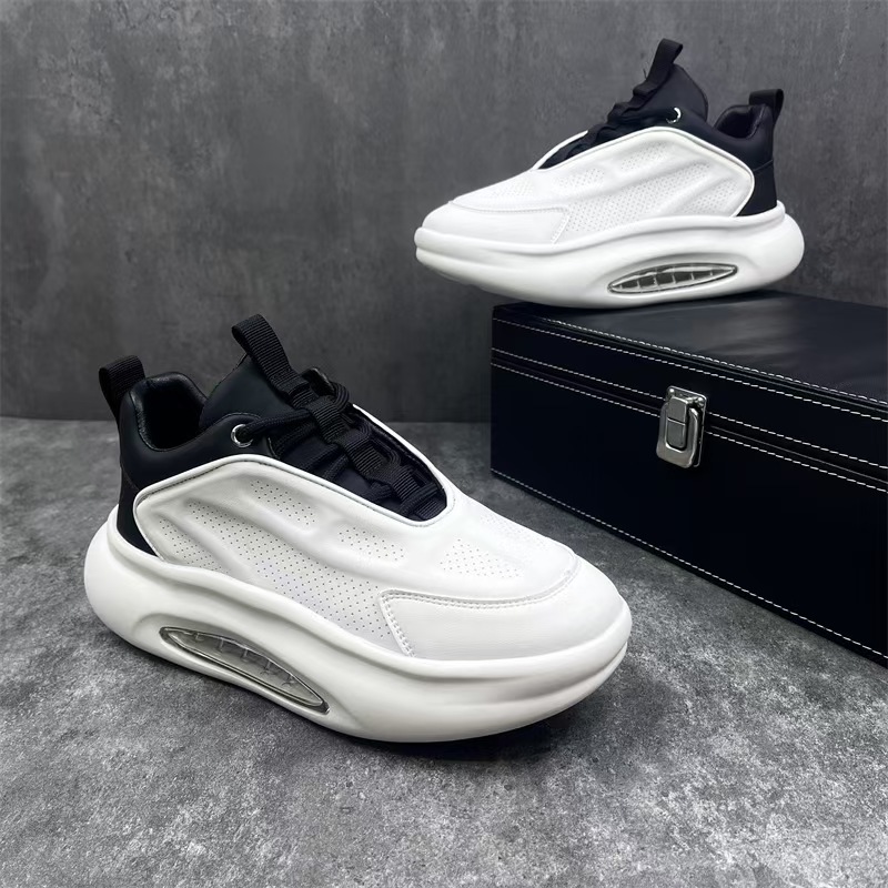 2026 Spring Men's Shoes with Height Increase, Breathability, Leisure, Versatile Thick Bottom, Small White Shoes, Men's Sports, Running, Dad's Trendy Shoes
