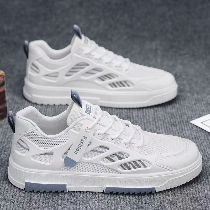 Board shoes men's summer 2026 new mesh breathable sports casual mesh shoes youth trend versatile white men's shoes