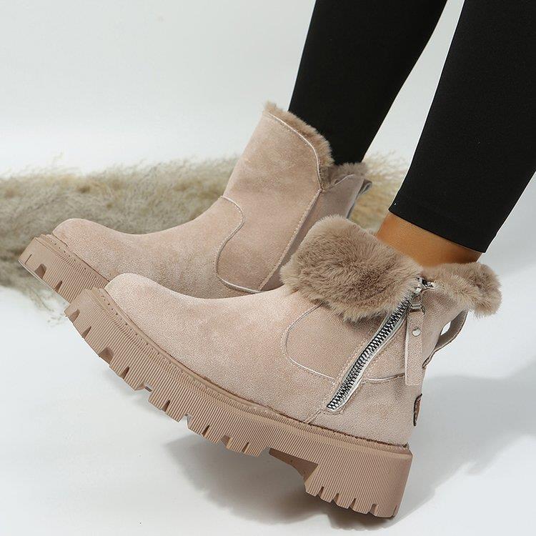 Foreign trade plus size snow boots for women in winter 2026, new velvet women's shoes, warm boots, AliExpress cross-border cotton shoes