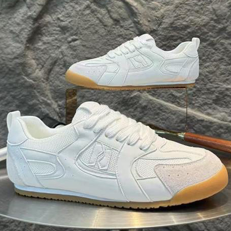 Men's shoes 2026 new spring/summer low cut lace up mesh white shoes men's versatile soft sole breathable casual trendy shoes
