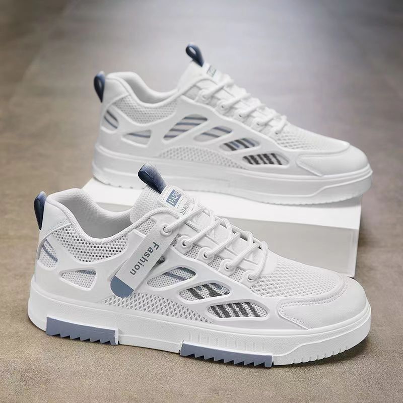 2026 Summer New Breathable Trendy Mesh Shoes for Men and Students Sports and Leisure Style Board Shoes Trendy Shoes Versatile White Shoes