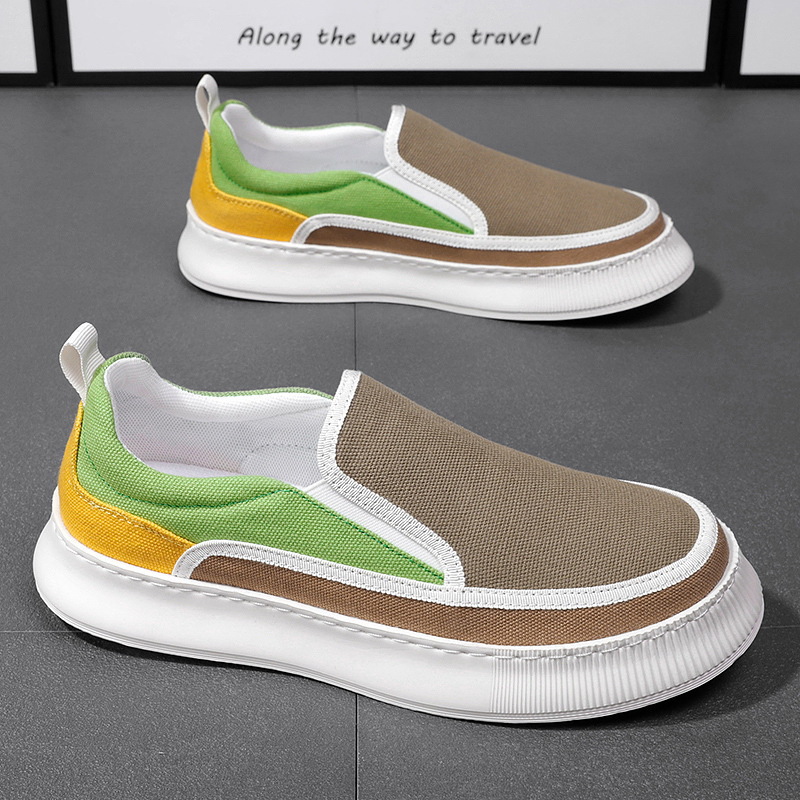 2026 Men's Shoes Summer New Canvas Men's Shoes Soft soled Board Shoes Refreshing Men's Lazy Shoes One Step Canvas Shoes