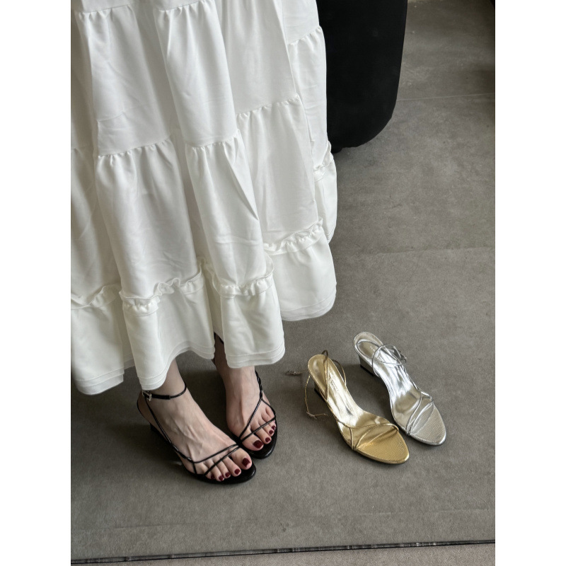 2026 summer new open toed wedge heel high-heeled sandals with slimming style, French fashion, sexy and stunning beauty, internet famous sandals
