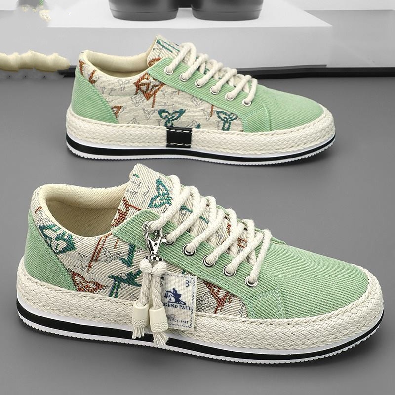 2026 New Canvas Shoes Breathable Trendy Flat Plate Shoes Men's Casual Lightweight Thin Spring Youth Shoes