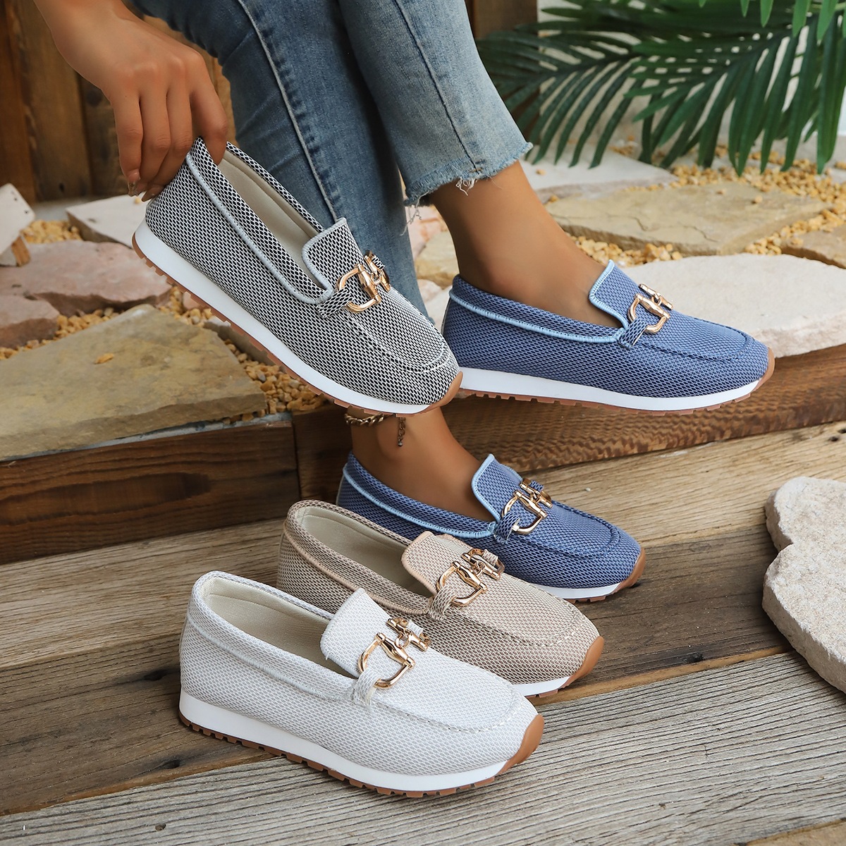 Amazon Cross border Large Single Shoe Women's 2025 New Four Seasons Sports Shoes Shallow Mouth Fashion Women's Single Shoe 43 Size Cloth