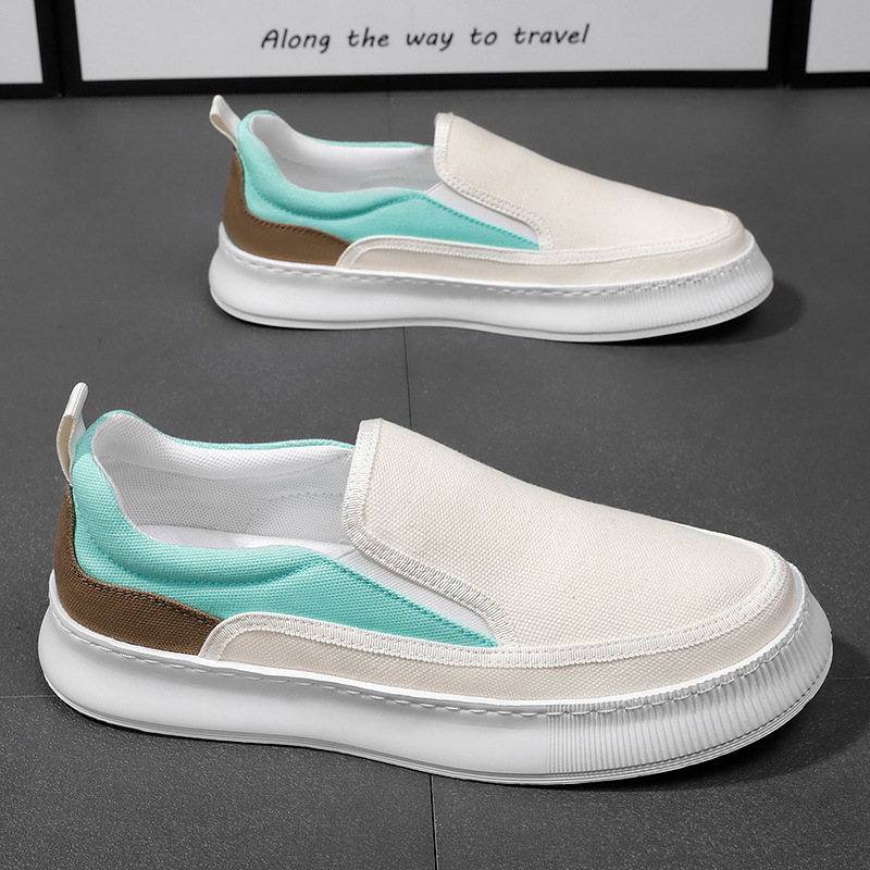 2026 Men's Shoes Summer New Canvas Men's Shoes Soft soled Board Shoes Refreshing Men's Lazy Shoes One Step Canvas Shoes