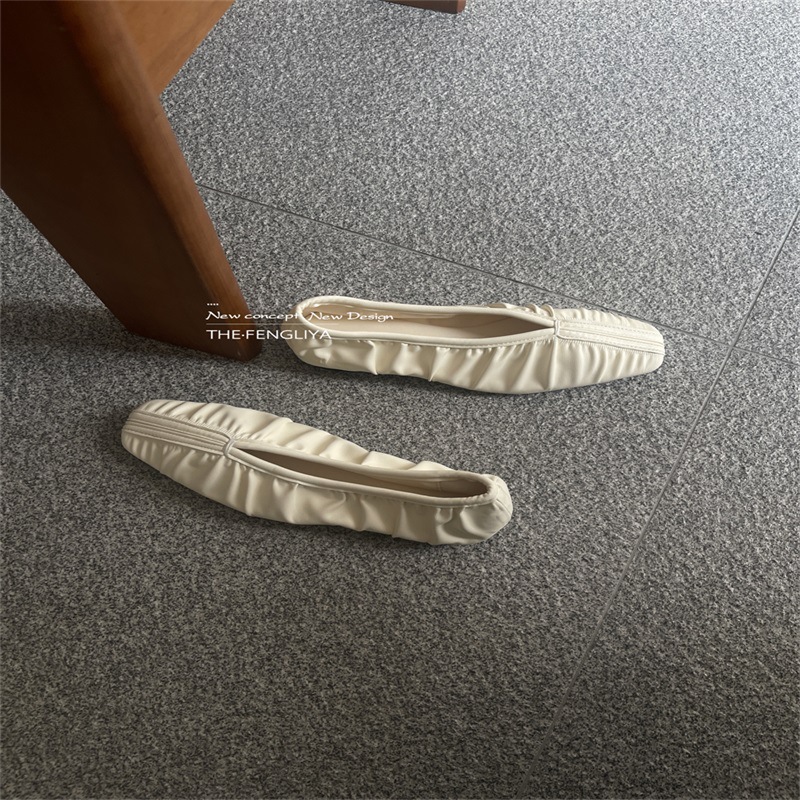 2026 Spring and Autumn Forest Series Soft soled Bean Single Shoes for Evening Breeze Retro Brown Folded Grandma Shoes for Women