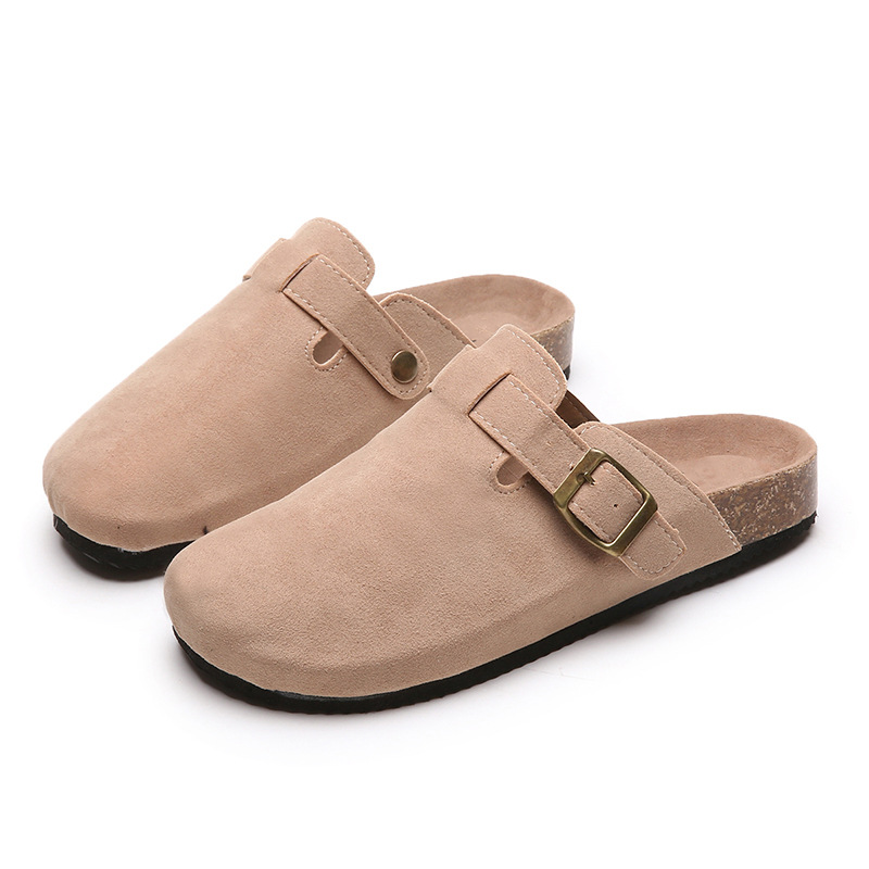 Baotou slippers female couple cork slippers wish cross-border plus size foreign trade Roman shoes casual half dragging lazy shoes trendy